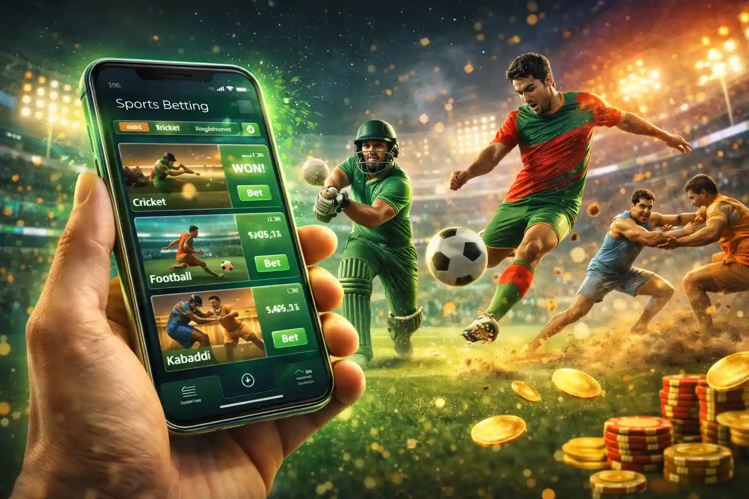 Cricket football and basketball players in dynamic online betting scene